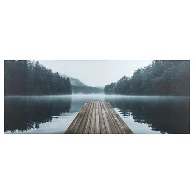 Dock on Lake Printed Canvas