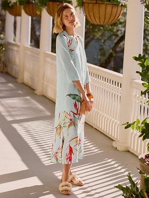 Roni Silk Blend Dress Oceanside Blooms