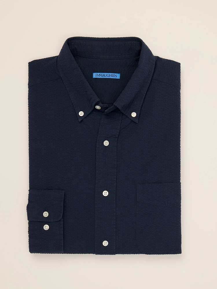 Collis Classic Fit Seersucker Shirt Stripe