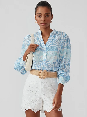 Rashell Blouse Mega Swaying Leaves