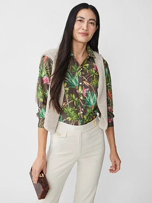 Britt Silk Blend Shirt Mangrove Idyll