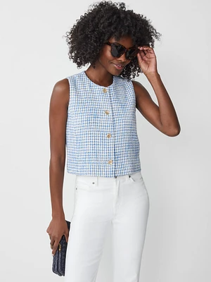 Iona Tweed Vest Houndstooth