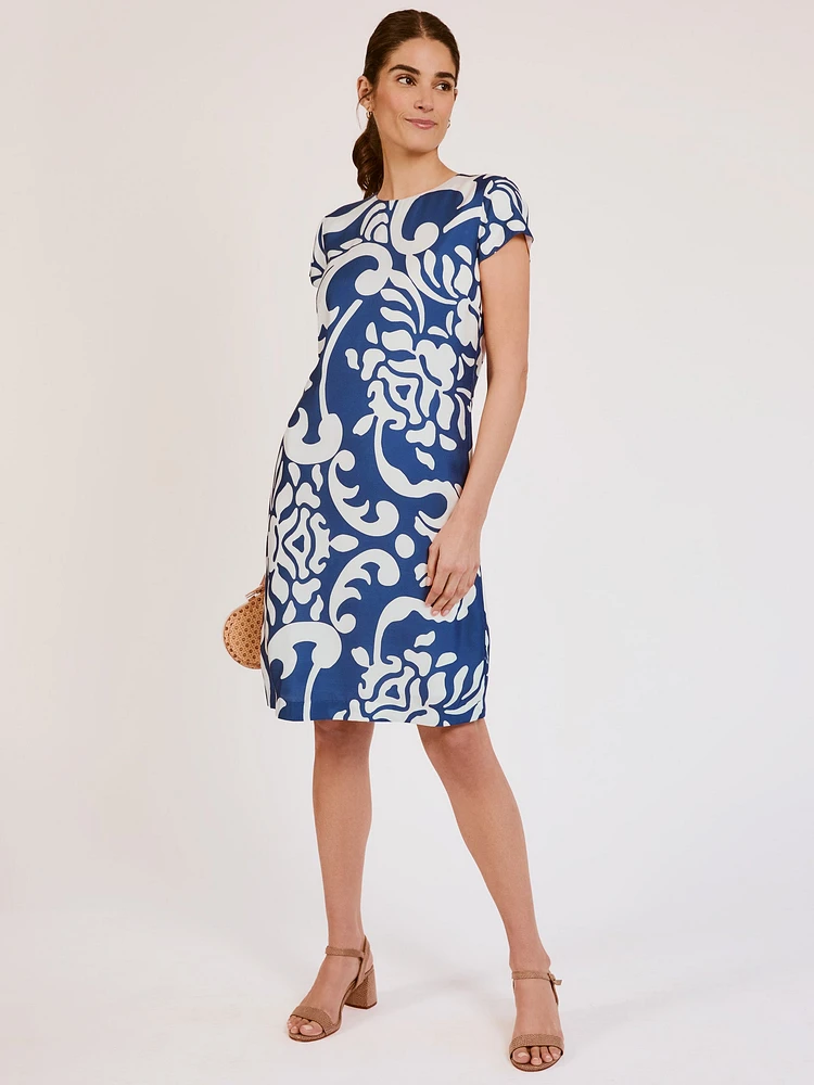 Nicoletta Silk Blend Dress Grand Damask