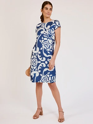 Nicoletta Silk Blend Dress Grand Damask