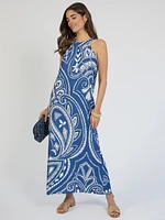 Leda Silk Blend Dress Grand Medallion