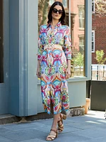 Vanna Silk Blend Dress Madrid Paisley