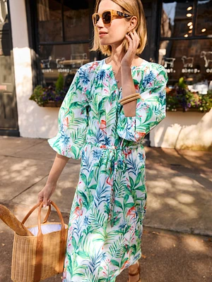 Daniella Dress Flamingo Palm: J.McLaughlin x Filipa de Abreu