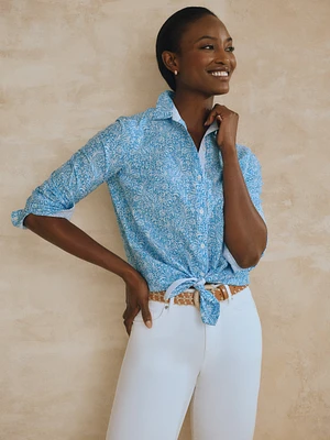 Britt Silk Blend Shirt Paintbrush Paisley