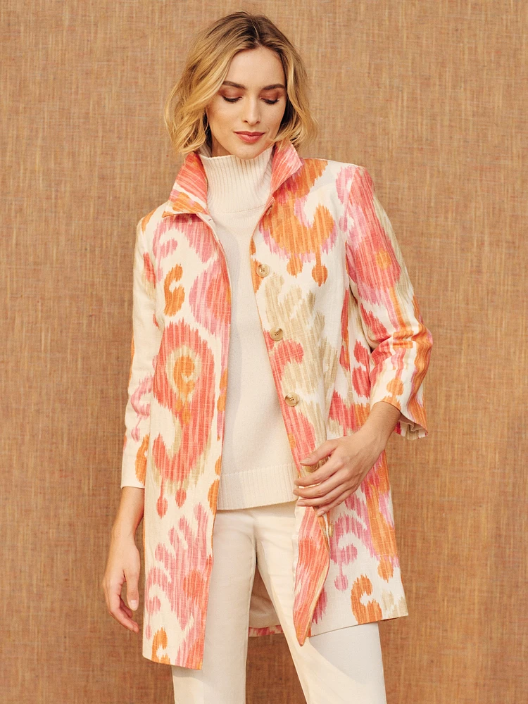 Deirdre Coat Ikat Swirl