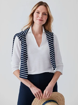 Aida 3/4 Sleeve Linen Top