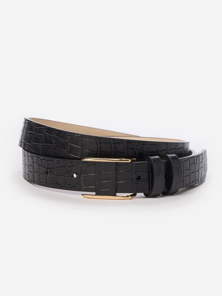 Allegra Leather Belt Croc