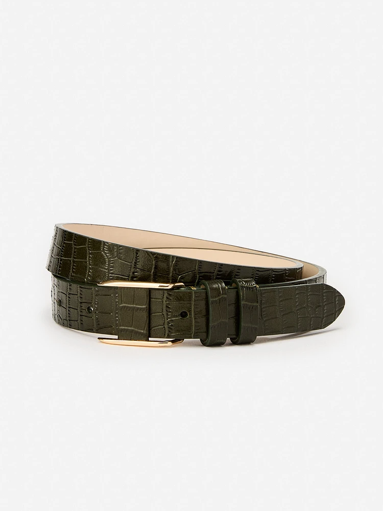 Allegra Leather Belt Croc