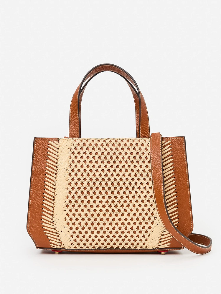 Belleair Leather & Raffia Handbag