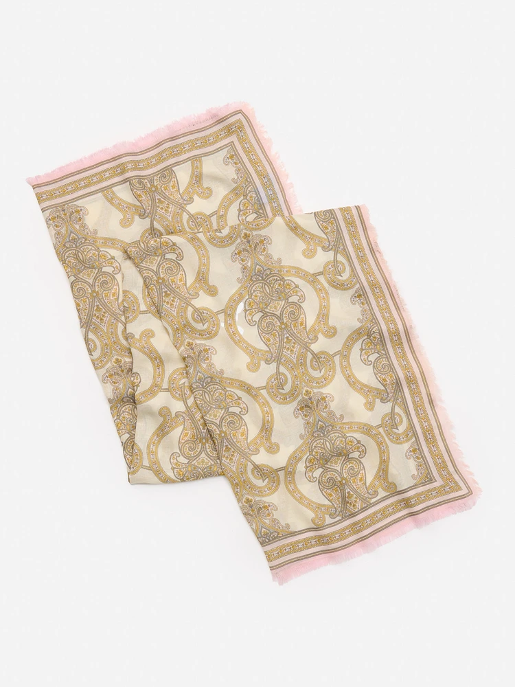 Bellini Scarf in Gilded Paisley Border