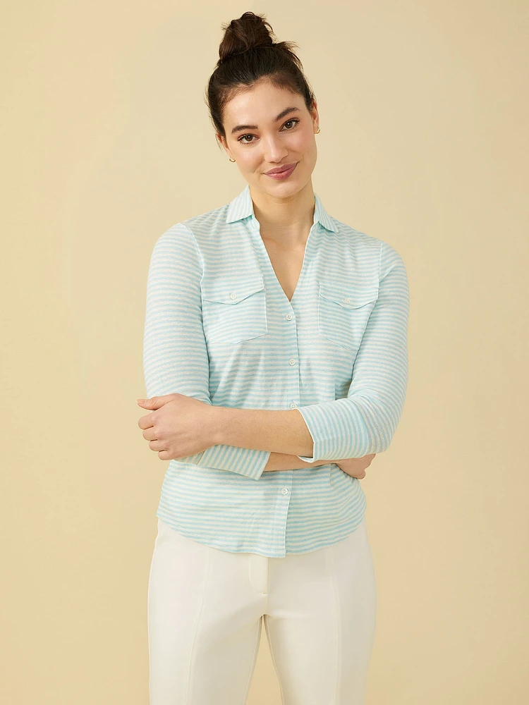 Brynn Linen Shirt Stripe