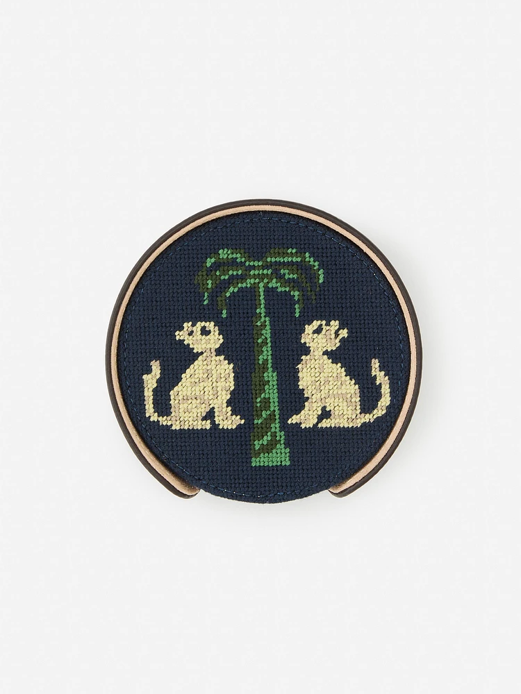 Needlepoint Coaster Set in Cat & Tree