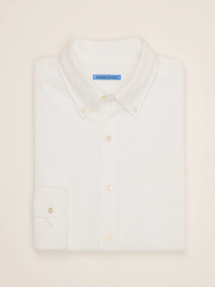 Collis Classic Fit Seersucker Shirt Stripe