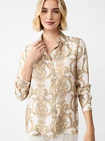 Denver Silk Blend Shirt Gilded Paisley