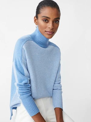 Dina Cashmere Turtleneck Color Block