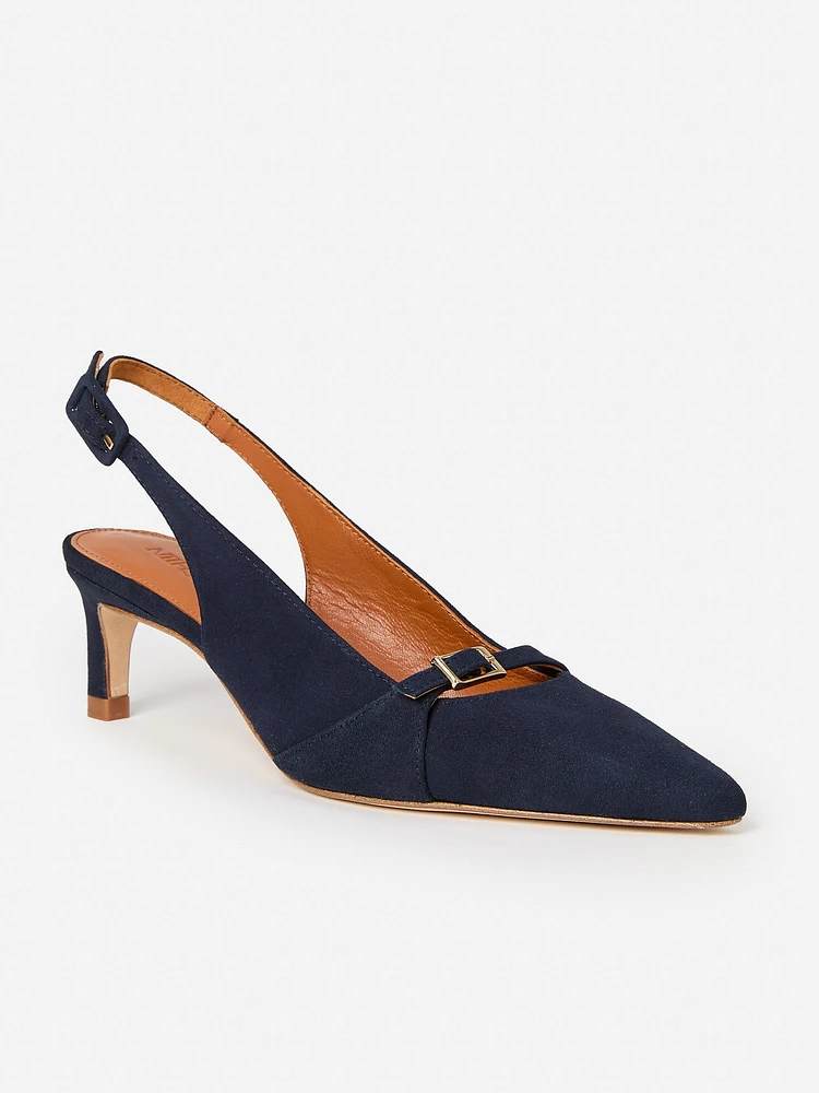 Dorothea Suede Slingback Heels