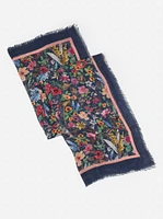 Giselle Scarf in Watercolor Petals Border