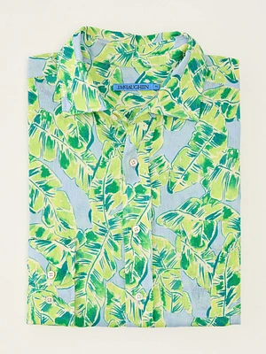 Gramercy Classic Fit Linen Shirt Painted Palms