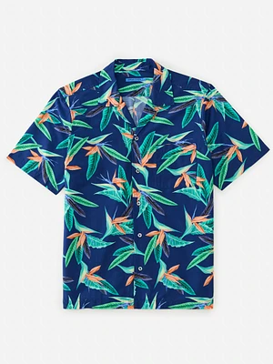 Irons Silk Cotton Camp Shirt Garden Paradise