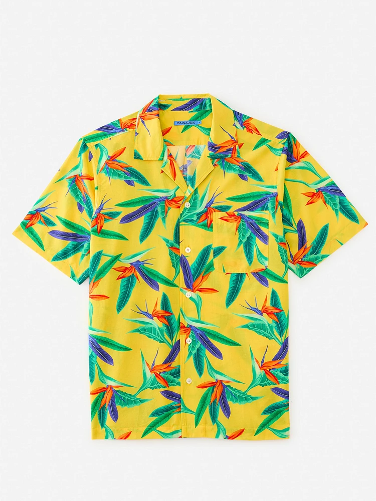 Irons Silk Cotton Camp Shirt Garden Paradise