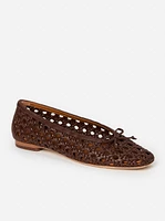 Leonor Leather Basket Weave Flats