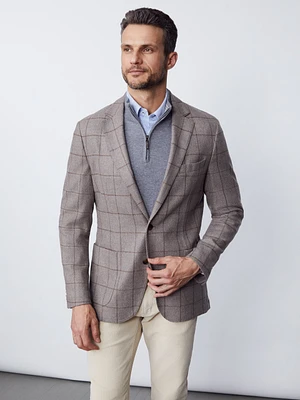 Lisbon Cashmere and Wool Blazer Window Pane