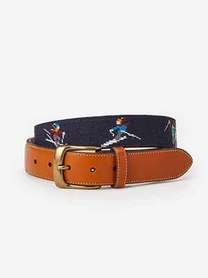 Needlepoint Belt Skier