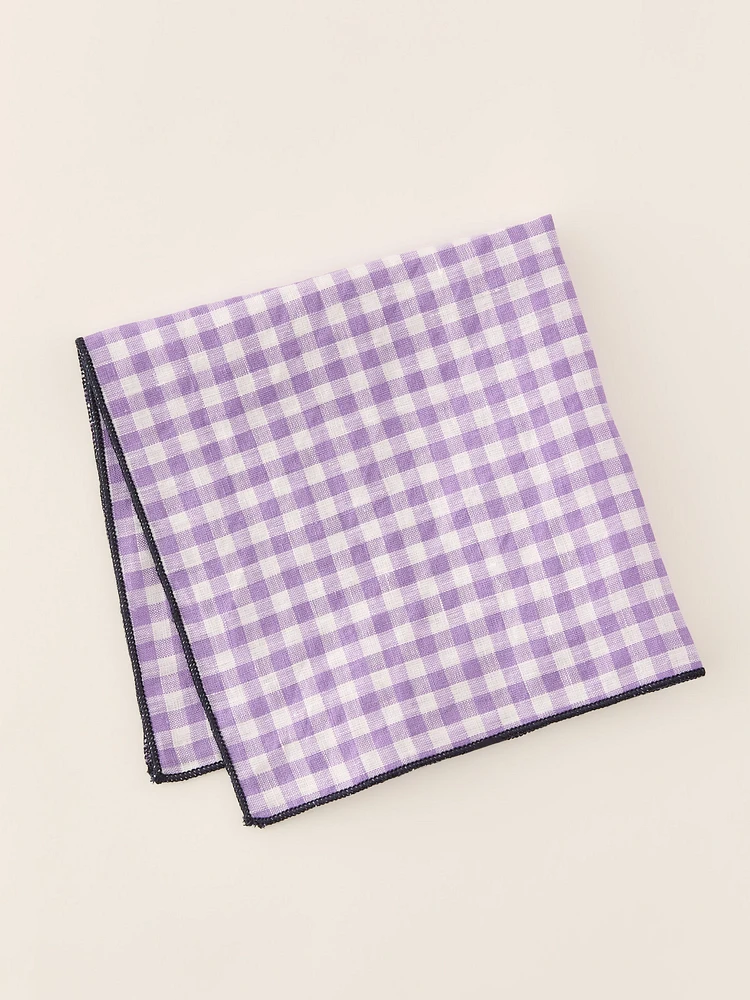 Linen Pocket Square in Gingham