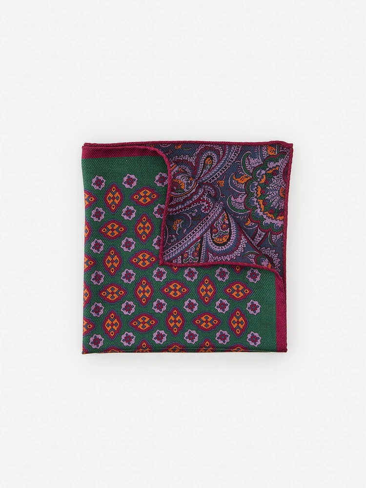 Silk Pocket Square in Paisley