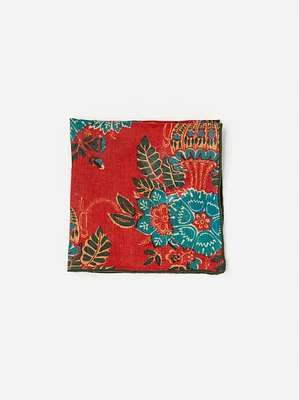 Linen Pocket Square in Vintage Bouquet