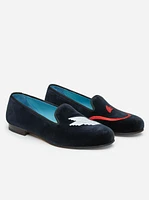 J.McL x Stubbs & Wootton Embroidered Slippers Naughty Nice