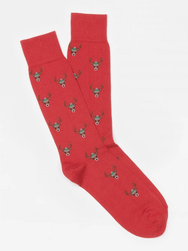 Reindeer with Hat Socks