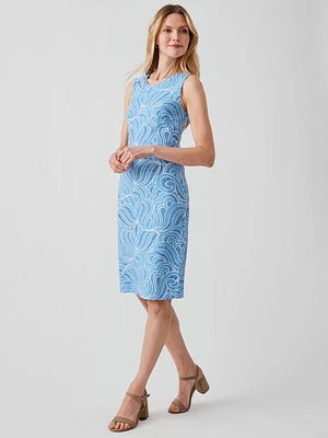 Sophia Sleeveless Dress Patterned Leaves Geti