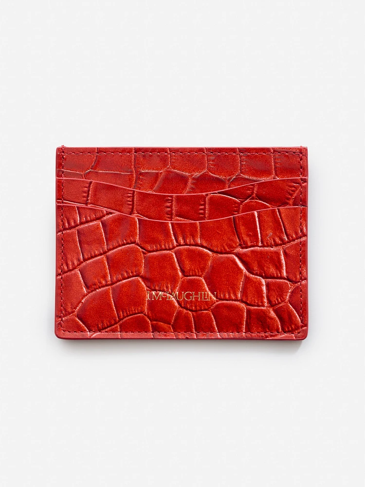 Leather Cardcase in Croc