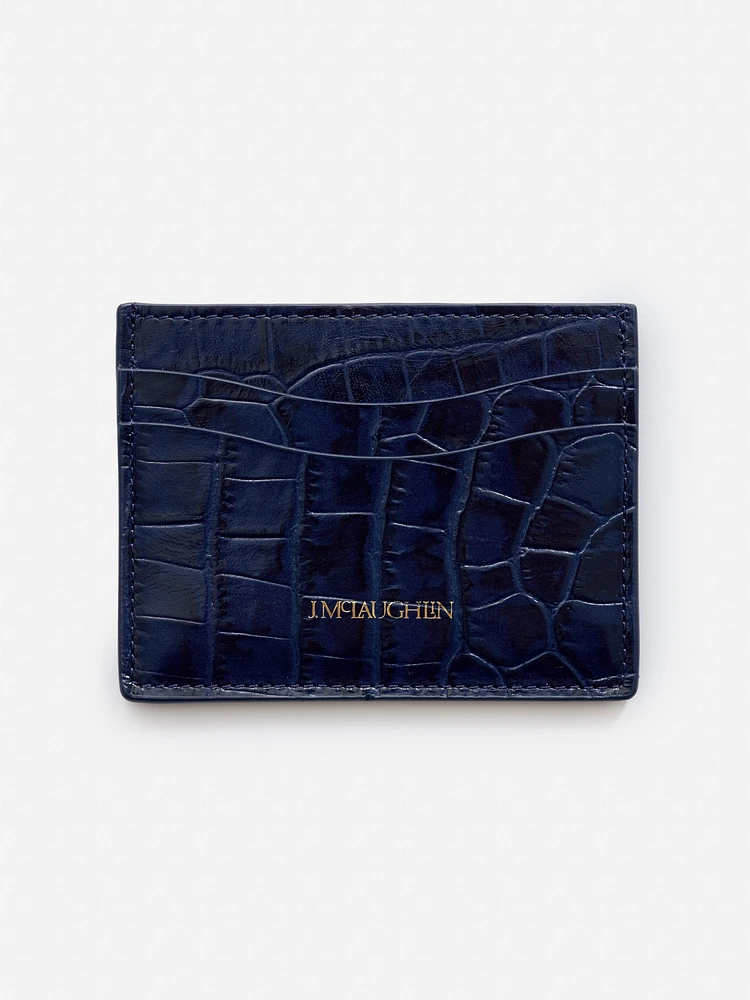 Leather Cardcase in Croc