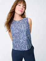 Sylvie Sleeveless Top Leaf Lover Jacquard