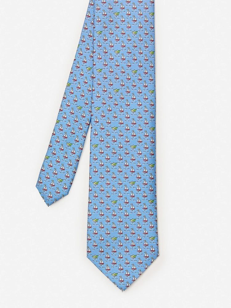 Italian Silk Tie in Sailboat