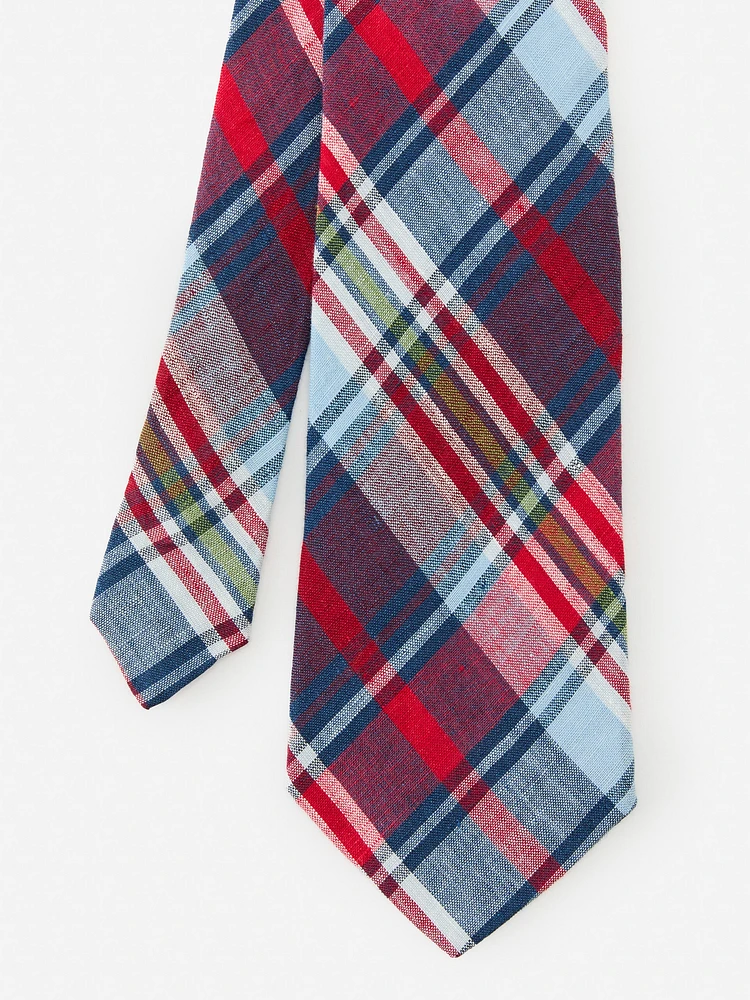 Linen Tie in Plaid