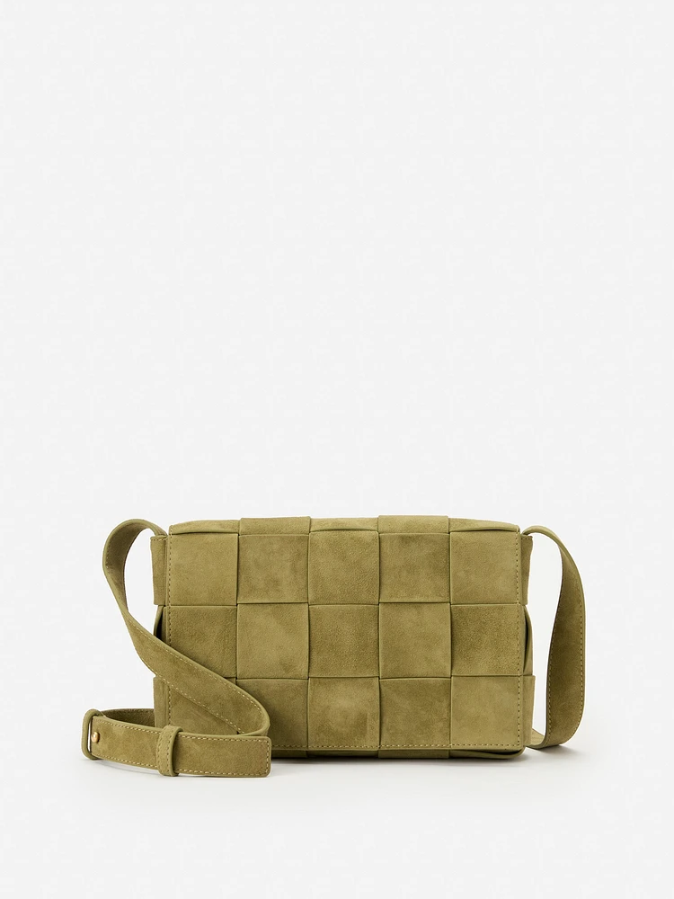 Una Woven Suede Crossbody