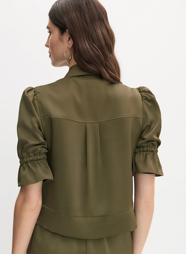 Veste à manches coude volants