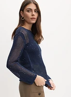 Open Knit Pullover Sweater