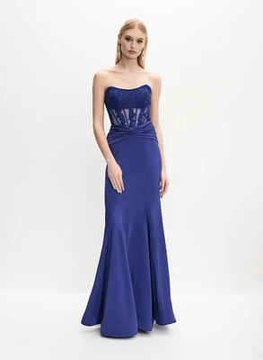 Robe de soirée à corset en dentelle