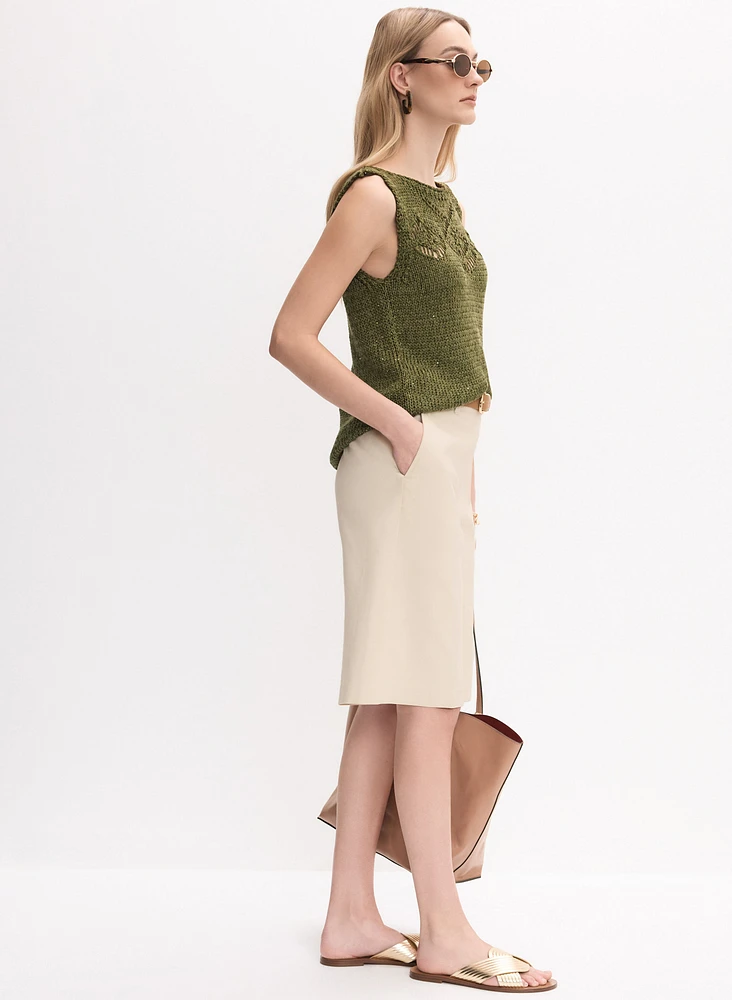 Short en mélange de coton