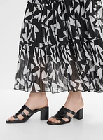 Jupe maxi à motif géométrique