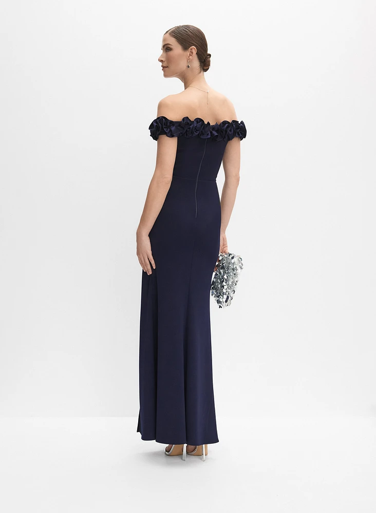 Robe à rosettes en satin