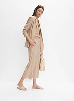 Pantalon gaucho large à taille élastique